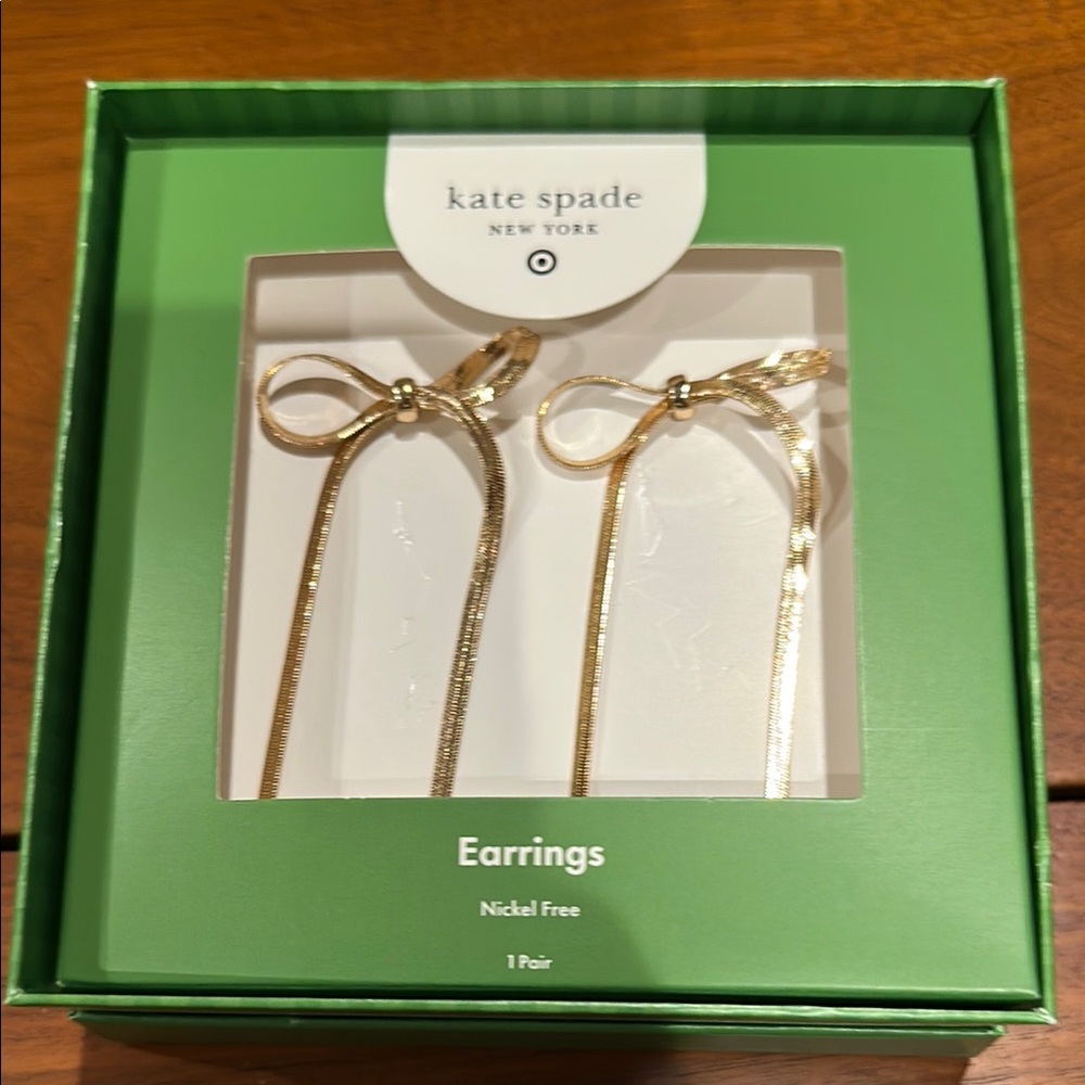 Kate Spade Gold Bow Earrings NWT